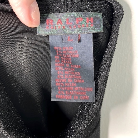 Ralph Lauren Tartan Label Mock Neck Sparkle Top - Picture 3 of 3